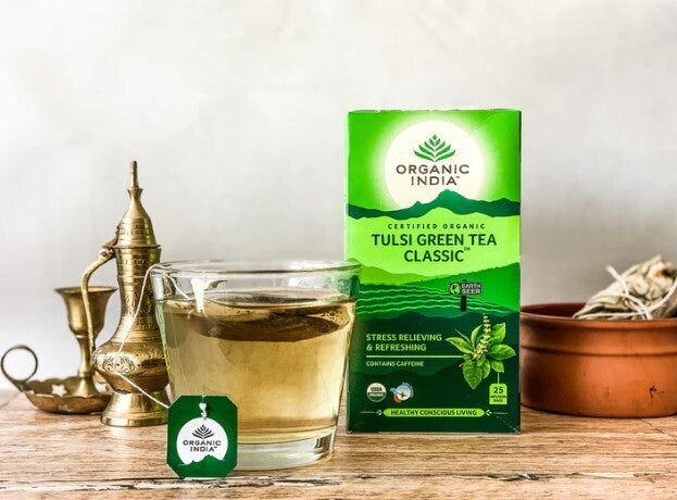 Organic India Tulsi Green Tea Classic 25 Tea Bags  Free Shipping